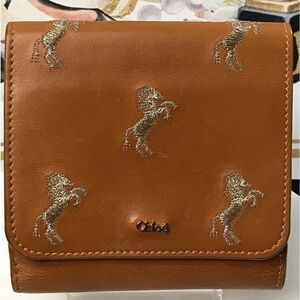 Chloé Rare Horse Embroidered Leather Bifold Wallet 😍🔥